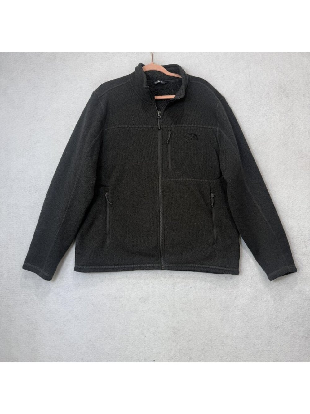The North Face Jacket Mens XL Black Fleece Full Zip Outdoor Hiking Windbreaker